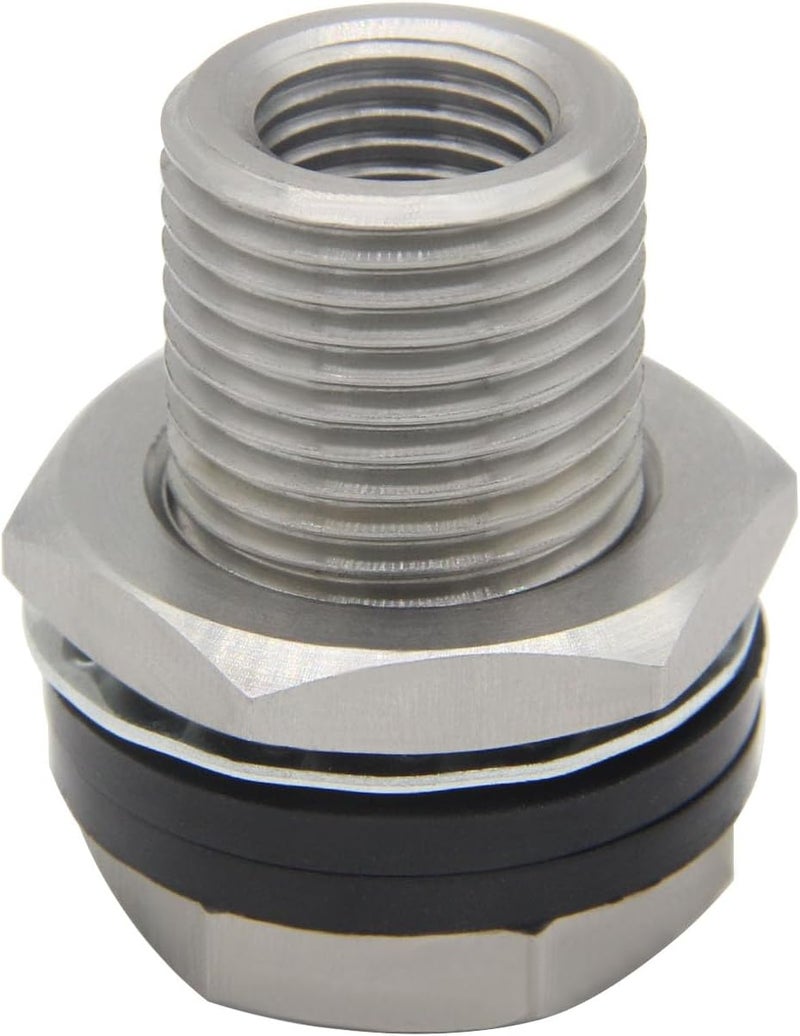 Fitvell Stainless Steel Bulkhead Fitting 1/8" NPT Female Bulked Coupler Thru-Bulk Tank Fitting Connector 1-1/2" Length (Pack of 2) - Image 2